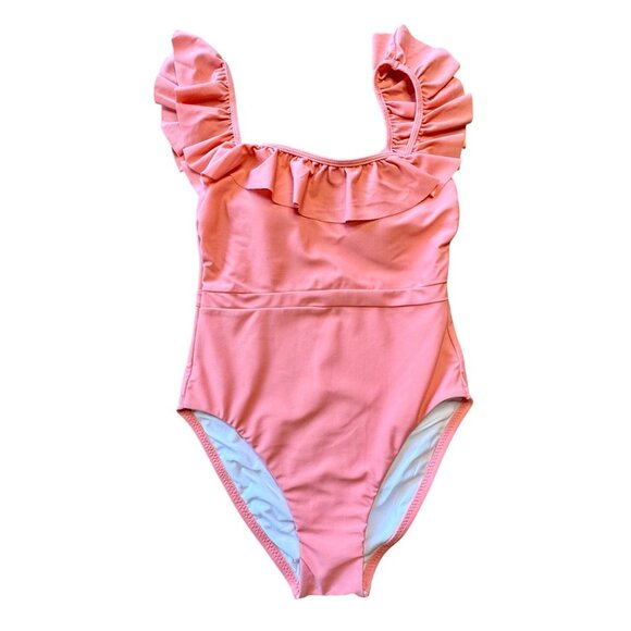 MINNOW Coral Ruffle Swimsuit Womens XS NWT One-Piece Pink Women Swim Brand NEW - Picture 1 of 8